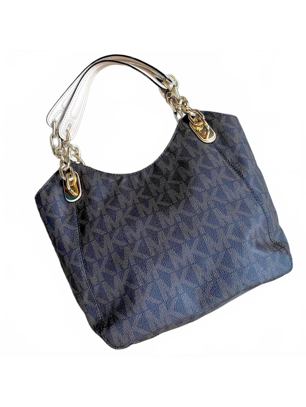 💥SOLD OUT💥Michael Kors Lilly Brown Signature Chain Tote Shoulder Bag - Picture 9 of 9